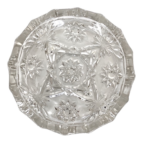 Anchor Hocking Ashtray Clear Heavy Glass Star Of David Pattern MCM Vintage EUC - Picture 7 of 15